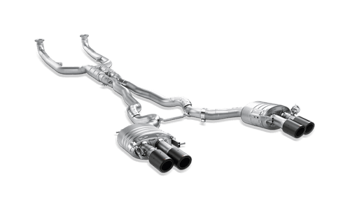 Akrapovic Evolution Line Titanium Cat-Back Exhaust with Carbon Fibre/Carbon Fiber Tips for BMW M5 F10 2011-2017 | Valved Resonated X-Pipe Quad Exit | Lightweight Performance Exhaust Upgrade S63 4.4 V8