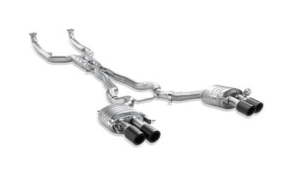 Akrapovic Evolution Line Titanium Cat-Back Exhaust with Carbon Fibre/Carbon Fiber Tips for BMW M5 F10 2011-2017 | Valved Resonated X-Pipe Quad Exit | Lightweight Performance Exhaust Upgrade S63 4.4 V8