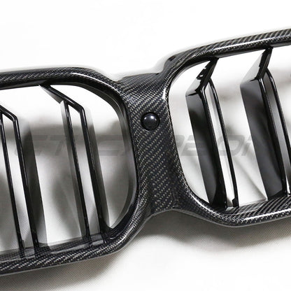 BMW F90 M5 & G30/G31 5 Series LCI Facelift (2017-2020) Carbon Fibre/Carbon Fiber Front Kidney Grilles – Gloss Carbon Radiator Grill Replacement for Saloon & Touring | OEM-Style CT Carbon