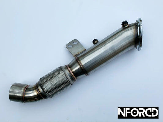 Nforcd BMW B58 4-Inch Decat Downpipe  Catless Stainless Steel Performance Exhaust Upgrade for M140i/M240i/340i/440i  Stage 2 Ready