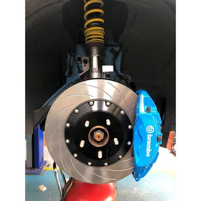 Ford Focus RS Mk3 (2016-2018) Front Brake Discs/Rotors 350x25mm 2-Piece Pair - AutoSpecialists Clubsport OE-Size Direct Replacement, Brembo 4-Pot Compatible, Curved Vane High-Carbon, Track Day/Fast Road - AP Racing Retaining Bolts Included