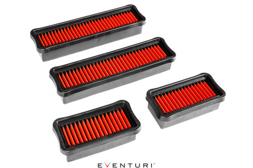 Eventuri High-Flow Panel Air Filter Kit for BMW X3 M / X4 M F97 F98 (S58, F9X) - Direct-Fit Drop-In OEM Replacement Intake Filters - Stock Airbox Upgrade - 4-Piece Set for X3M/X4M & Competition