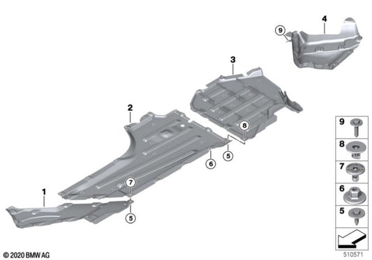 Genuine BMW M2 G87 Rear Right Undertray | OEM Underbody Panel, Underfloor/Floor Pan Cover, Belly Pan Splash Guard | Offside RH Rear Aero/Chassis Shield for 2023-2024 Coupe | Part No. 51758082062