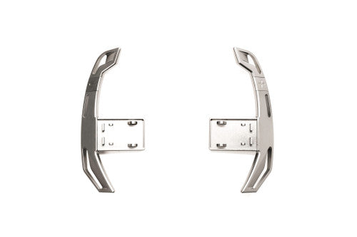 MMR Extended Billet Aluminium Paddle Shifters (Gear Shift Paddles) for BMW M Performance Steering Wheel - F Series F20 F22 F30 F32 F80 F82 F87 M2 M3 M4 & E Series - CNC 6061-T6 Replacement - Titanium Silver/Anthracite Grey