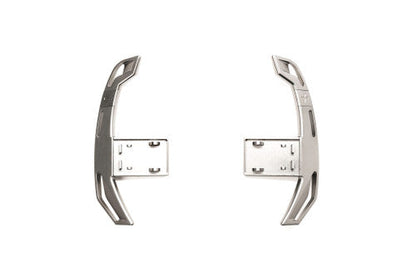 MMR Extended Billet Aluminium Paddle Shifters (Gear Shift Paddles) for BMW M Performance Steering Wheel - F Series F20 F22 F30 F32 F80 F82 F87 M2 M3 M4 & E Series - CNC 6061-T6 Replacement - Titanium Silver/Anthracite Grey