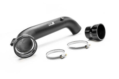MMR Alloy Charge Pipe / Boost Pipe / Intercooler Pipe Kit for BMW N55 E82 E88 E90 E91 E92 E93 135i 335i 335xi xDrive - Intercooler-to-Throttle Body Chargepipe OEM Replacement, Turbo Outlet Hard Pipe, 1/8 NPT Meth Port - Black - E8X