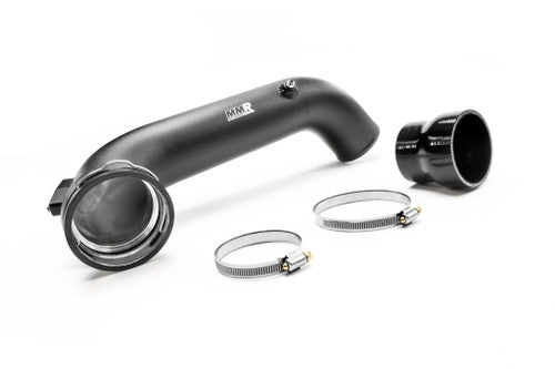 MMR Alloy Charge Pipe / Boost Pipe / Intercooler Pipe Kit for BMW N55 E82 E88 E90 E91 E92 E93 135i 335i 335xi xDrive - Intercooler-to-Throttle Body Chargepipe OEM Replacement, Turbo Outlet Hard Pipe, 1/8 NPT Meth Port - Black - E8X