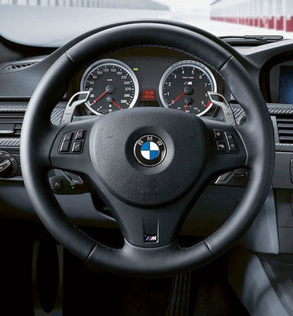 MMR Billet Aluminium Extended Paddle Shifters (Paddle Extensions / Long Gear Selector Blades) - Anthracite, CNC 6061-T6, Full Replacement - For BMW E92 M3 M DCT Paddle-Shift Steering Wheel