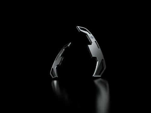 MMR Billet Aluminium Extended Paddle Shifters (Paddle Extensions / Long Gear Selector Blades) - Anthracite, CNC 6061-T6, Full Replacement - For BMW E92 M3 M DCT Paddle-Shift Steering Wheel