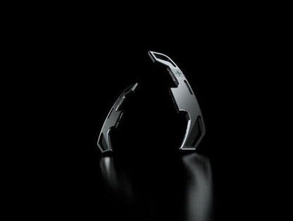 MMR Billet Aluminium Extended Paddle Shifters (Paddle Extensions / Long Gear Selector Blades) - Anthracite, CNC 6061-T6, Full Replacement - For BMW E92 M3 M DCT Paddle-Shift Steering Wheel