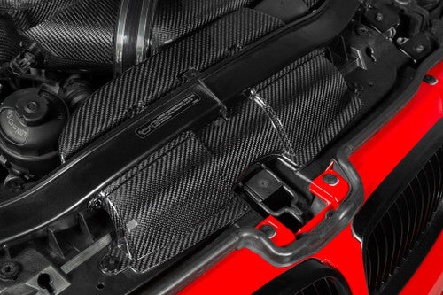 Eventuri Gloss Carbon Fibre/Fiber Front Air Guides, Intake Ducts & Radiator Cooling Shrouds (Snorkels) for BMW M3 E90 E92 E93 E9X S65 V8 - OEM Replacement Engine Bay Ducting Set/Kit