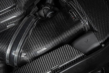 Eventuri Gloss Carbon Fibre/Fiber Front Air Guides, Intake Ducts & Radiator Cooling Shrouds (Snorkels) for BMW M3 E90 E92 E93 E9X S65 V8 - OEM Replacement Engine Bay Ducting Set/Kit