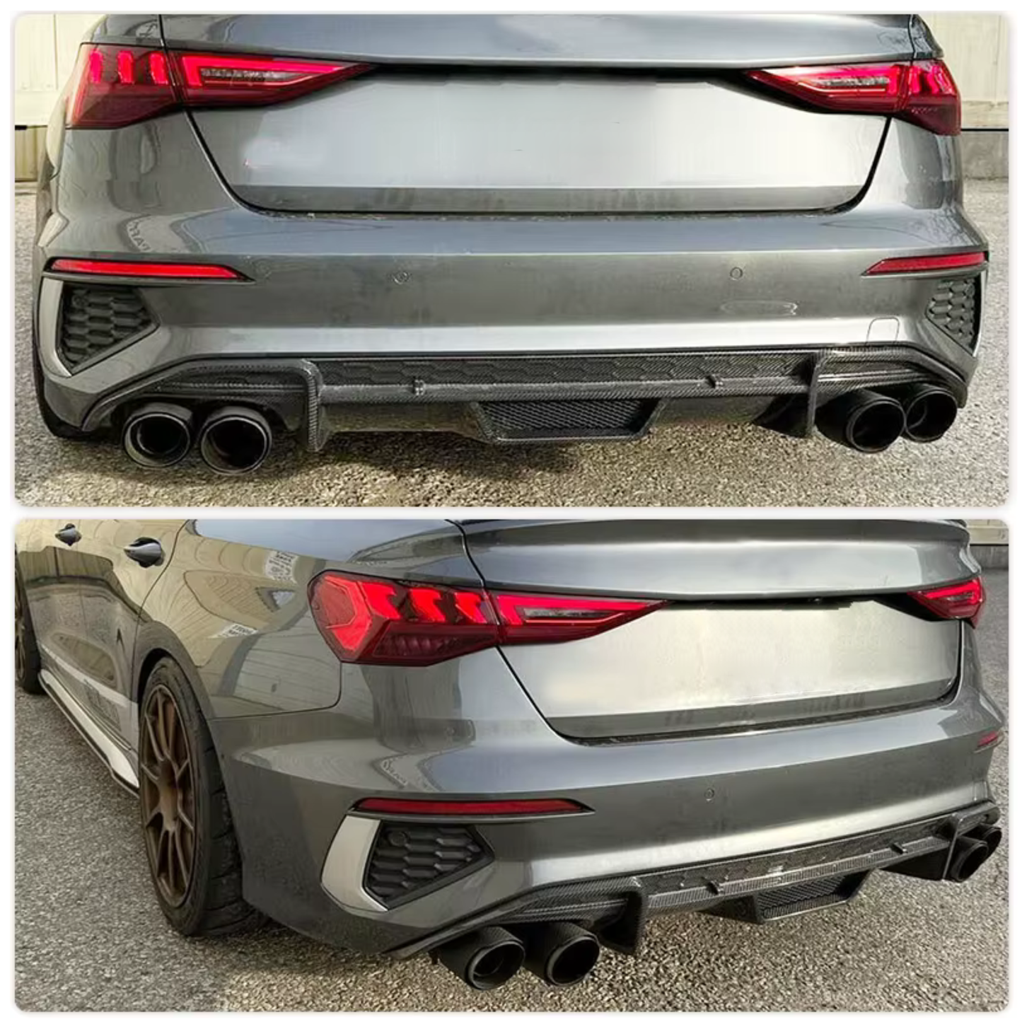 Audi S3 8Y 2021+ Carbon Fiber Rear Diffuser