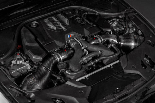 Eventuri Carbon Fibre Turbo Inlets for BMW F90 M5 & F92 M8 (S63)  High-Flow Intake Upgrade, Faster Spool, OEM+ Fit, Works with Stock Airboxes & Eventuri Intake