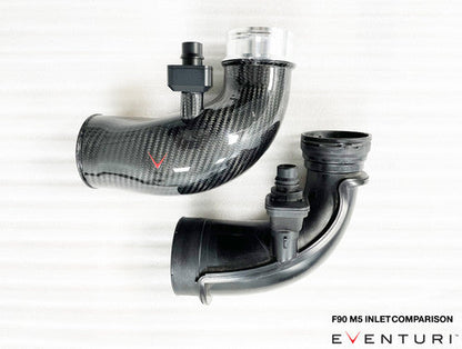 Eventuri Carbon Fibre Turbo Inlets for BMW F90 M5 & F92 M8 (S63)  High-Flow Intake Upgrade, Faster Spool, OEM+ Fit, Works with Stock Airboxes & Eventuri Intake