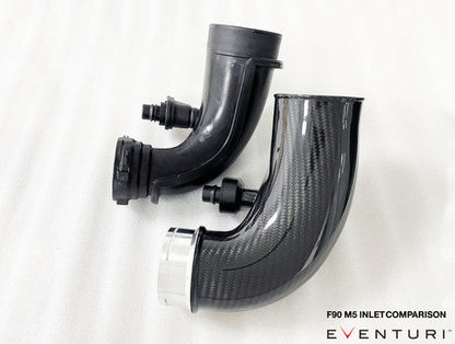Eventuri Carbon Fibre Turbo Inlets for BMW F90 M5 & F92 M8 (S63)  High-Flow Intake Upgrade, Faster Spool, OEM+ Fit, Works with Stock Airboxes & Eventuri Intake