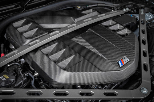 Eventuri Frozen Carbon Fibre Engine Cover/Shroud Top Panel – Limited Edition 1–30 – BMW G8X M3/M4 (G80 G82 G83) S58 Engine Bay Trim, Vented Under‑Bonnet Cover, Direct‑Fit Factory Mounts