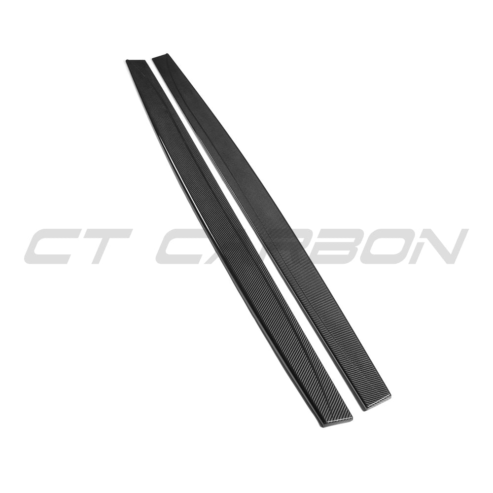BMW M3/M4 F80 F82 F83 (F8X) 2014-2020 Pre-Preg Carbon Fiber/Fibre Side Skirt Extensions | Rocker Panel Side Splitters & Aero Side Blades | Gloss Carbon Sill Extensions by CT Carbon