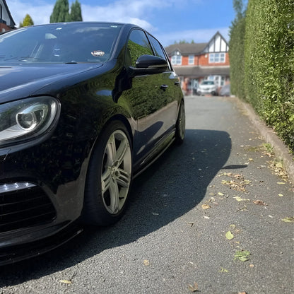 VW GOLF MK6 R FRONT SPLITTER & SIDE EXTENSIONS GLOSS BLACK ABS