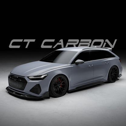 Audi RS6 C8 Avant Carbon Fibre Body Kit by CT Carbon – Complete Aero Styling Package 2019+ (Front Lip Splitter, Side Skirts, Rear Diffuser, Boot Lip Spoiler) | RS6 Estate Wagon Exterior Kit | Pre-Order UK