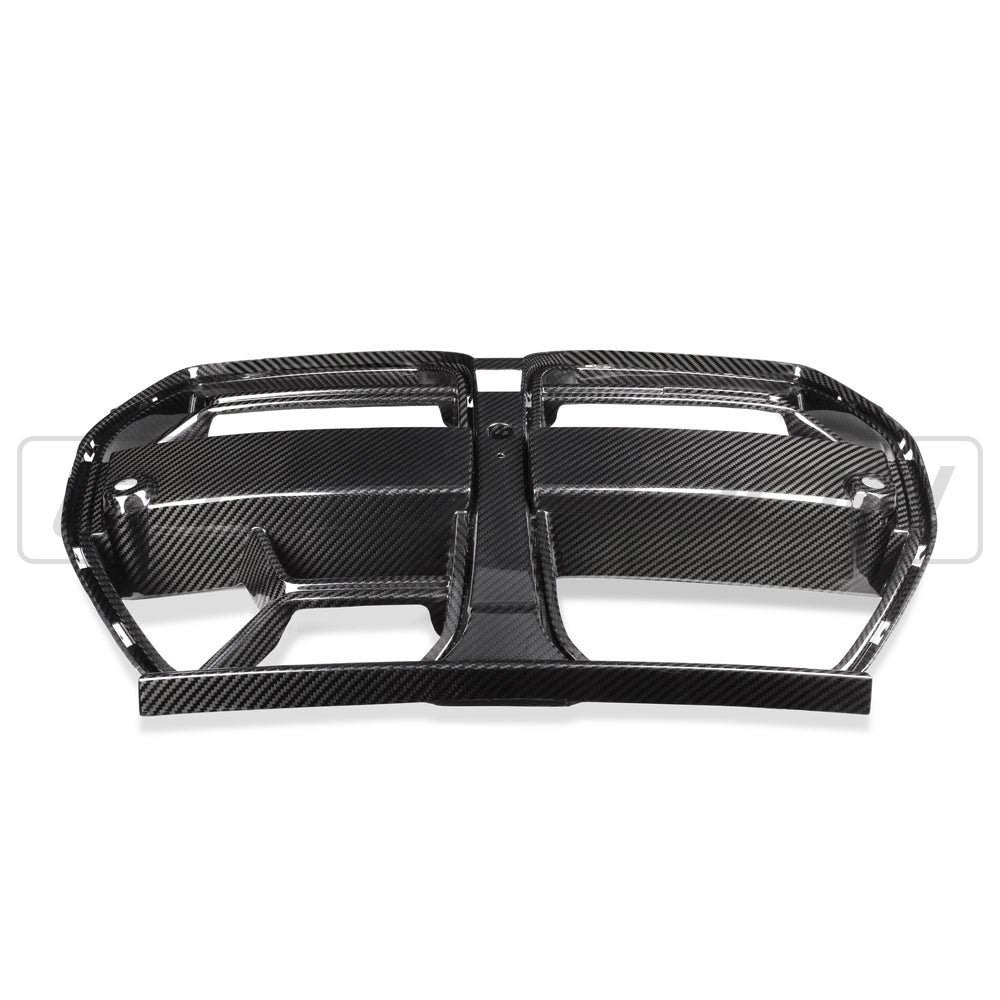 BMW M3/M4 G80 G82 G83 CSL Style Carbon Fibre/Fiber Front Kidney Grille/Grill – ACC/Adaptive Cruise Radar Compatible – G8X 2021+ – CT Carbon Dry Carbon Look OEM+ Front Bumper Grill Replacement