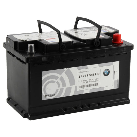 Genuine BMW 80Ah AGM Battery 12V OEM Replacement 61217555719 - Fits E46 E90 F20 F30 G20 1/2/3/5 Series, M135i M2 M3 M5, X1 X2 X3, Z4 & MINI - Start-Stop Ready
