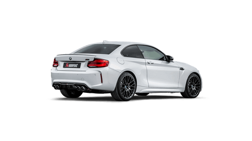 Akrapovic Slip-On Line Titanium Rear Silencer | Axle-Back Exhaust/Back Box for BMW M2 Competition M2C (F87/F87N) 2018+ | OPF/GPF & Non-OPF Compatible | ECE Approved | Carbon Fibre Tailpipes | Lightweight Performance Muffler
