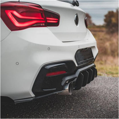 BMW 1 Series F20/F21 LCI Rear Valance Fin Extensions - Rear Diffuser Fins/Strakes/Aero Blades for M140i | M Performance Style Rear Bumper Add-Ons | For Aftermarket Diffusers (Fins Only, Diffuser Not Included)