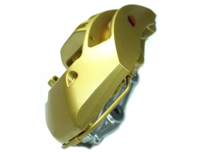 BMW M3/M4/M2 Carbon Ceramic Brakes Big Brake Kit CCB Conversion - Genuine M Performance SA 2NK Retrofit - F80 F82 F83 F87 M2 Competition - Front & Rear Rotors/Discs Calipers Pads - OEM Gold - PN 34112358378