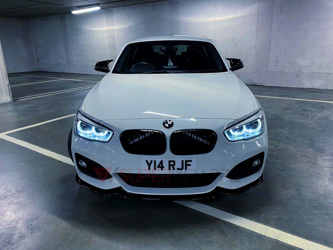 Glow White V-Brace/V-Support Decals for BMW – Kidney Grille V Bar Sticker Overlay Vinyl Wrap | Luminous Front Radiator Support/Crash Bar Accent Film | Glow Effect, DIY Removable, UK Made