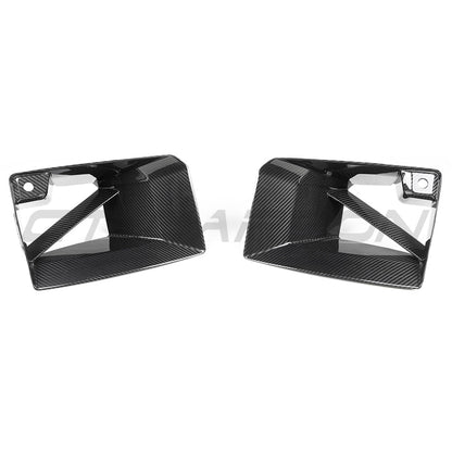 BMW M2 G87 2023+ Front Bumper Vent Inserts - Gloss Carbon Fibre (Fiber) Air Ducts, Intake Vents & Grille Inserts/Covers by CT Carbon | Pre-Preg CF Aero Cooling Inlets, Front Air Guides, Exterior Trim Upgrade