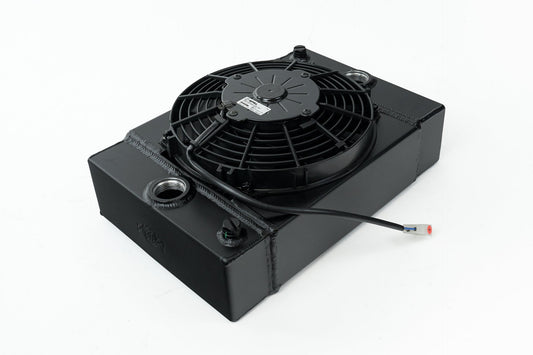 CSF The KING Cooler - Ultimate Drag Race Radiator w/ SPAL Fan & Mounting Kit - Black