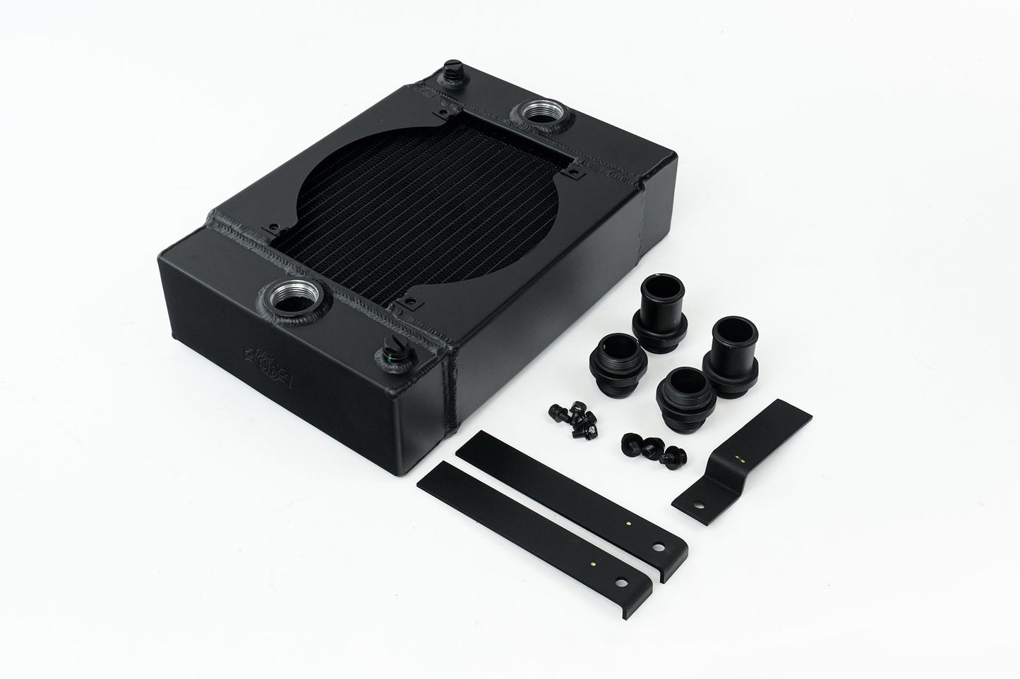 CSF The KING Cooler - Ultimate Drag Race Radiator w/ SPAL Fan & Mounting Kit - Black