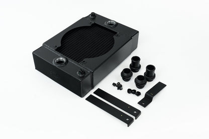 CSF The KING Cooler - Ultimate Drag Race Radiator w/ SPAL Fan & Mounting Kit - Black