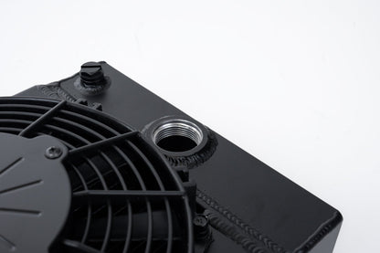 CSF The KING Cooler - Ultimate Drag Race Radiator w/ SPAL Fan & Mounting Kit - Black