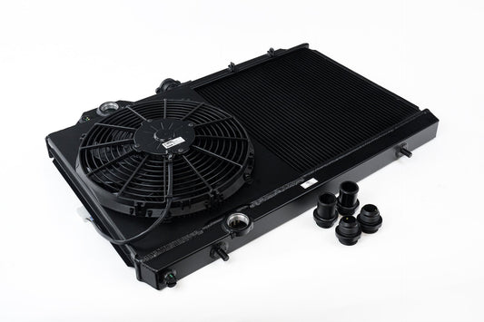 CSF Mitsubishi Evo 7/8/9 Full Size Slim Radiator w/ 12in SPAL Fan - Black