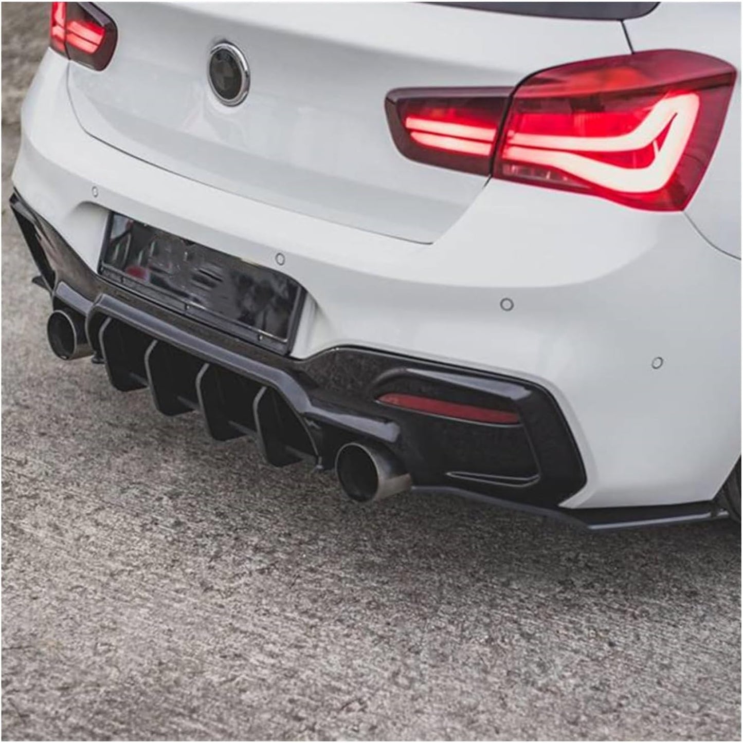 BMW 1 Series F20/F21 LCI Rear Valance Fin Extensions - Rear Diffuser Fins/Strakes/Aero Blades for M140i | M Performance Style Rear Bumper Add-Ons | For Aftermarket Diffusers (Fins Only, Diffuser Not Included)