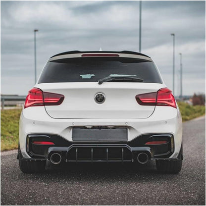 BMW 1 Series F20/F21 LCI Rear Valance Fin Extensions - Rear Diffuser Fins/Strakes/Aero Blades for M140i | M Performance Style Rear Bumper Add-Ons | For Aftermarket Diffusers (Fins Only, Diffuser Not Included)