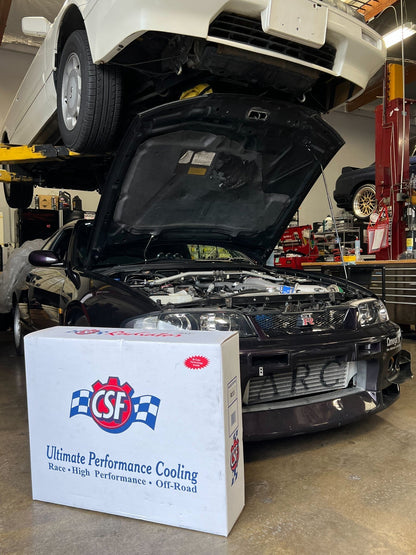 CSF R33 Skyline GT-R/GTS Full Billet Aluminum High-Performance Radiator - Black