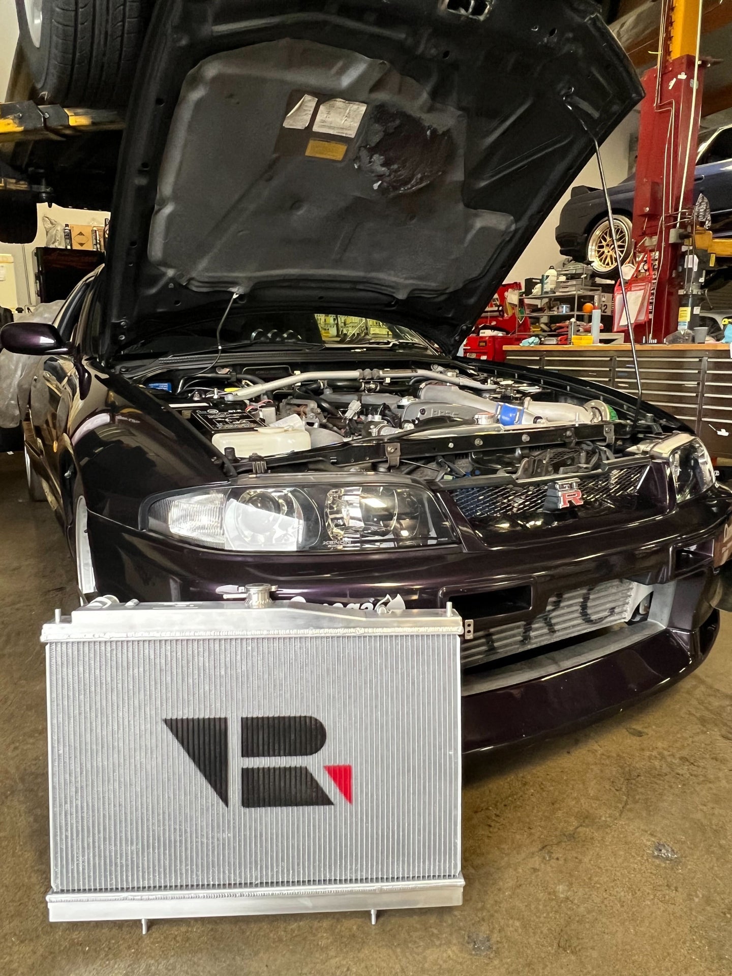 CSF R33 Skyline GT-R/GTS Full Billet Aluminum High-Performance Radiator - Black