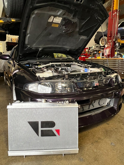CSF R33 Skyline GT-R/GTS Full Billet Aluminum High-Performance Radiator - Black