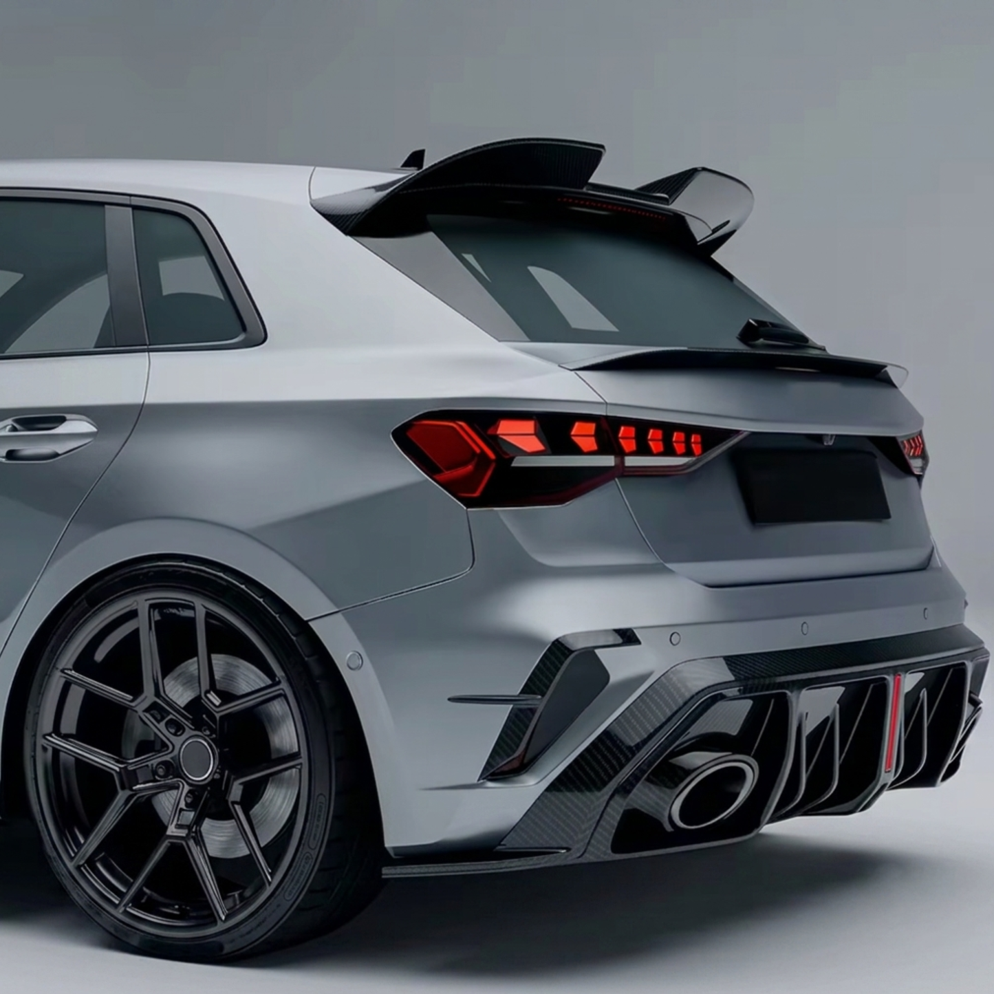 Audi RS3 8Y.5 Facelift Carbon Fibre Rear Diffuser With LED