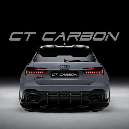 Audi RS6 C8 Avant Carbon Fibre Body Kit by CT Carbon – Complete Aero Styling Package 2019+ (Front Lip Splitter, Side Skirts, Rear Diffuser, Boot Lip Spoiler) | RS6 Estate Wagon Exterior Kit | Pre-Order UK