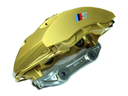 BMW M3/M4/M2 Carbon Ceramic Brakes Big Brake Kit CCB Conversion - Genuine M Performance SA 2NK Retrofit - F80 F82 F83 F87 M2 Competition - Front & Rear Rotors/Discs Calipers Pads - OEM Gold - PN 34112358378