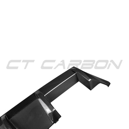 BMW M2 G87 2023+ Carbon Fibre/Fiber Rear Diffuser/Valance – M Performance (MP) Style by CT Carbon | Gloss Pre-Preg Rear Bumper Insert with Fins | OEM-Plus Lower Bumper Trim Upgrade