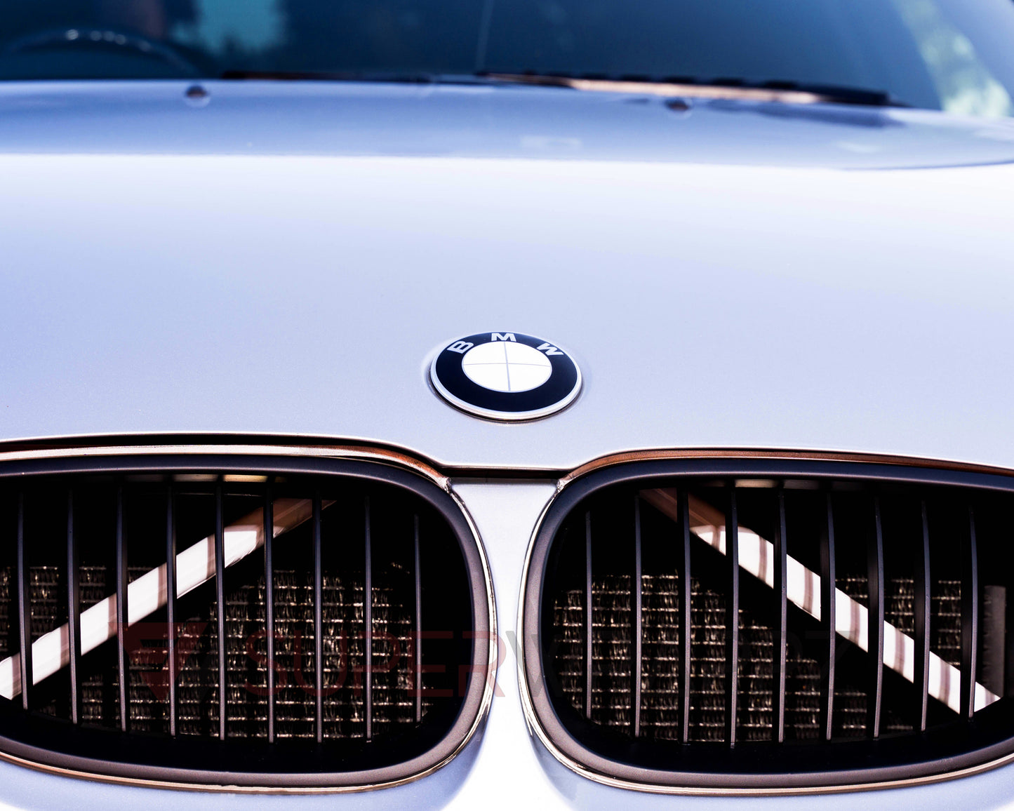 Glow White V-Brace/V-Support Decals for BMW – Kidney Grille V Bar Sticker Overlay Vinyl Wrap | Luminous Front Radiator Support/Crash Bar Accent Film | Glow Effect, DIY Removable, UK Made