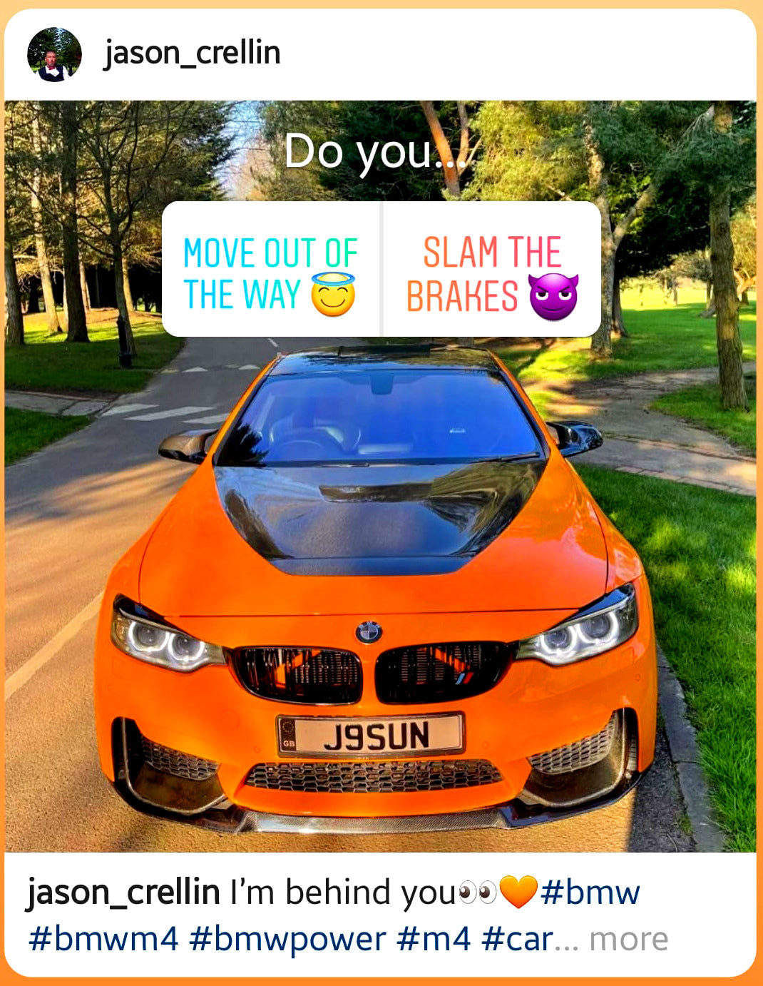 Neon Orange Fluorescent V-Brace/Crash Bar Grille Accent Strips for BMW F & G Series | Kidney Grill/Grille Bar Decal Sticker Wrap Overlay | M Performance Style Removable Vinyl 30x7cm Pair | UK Made