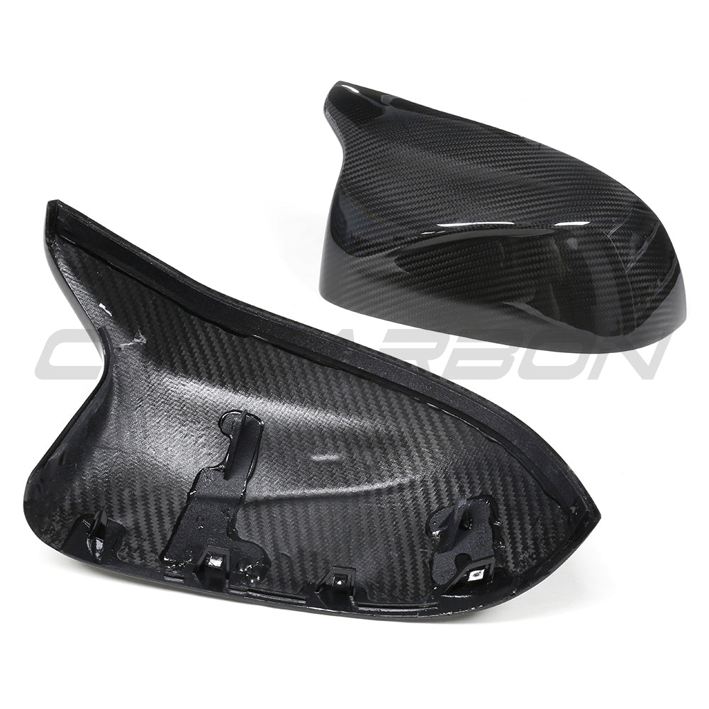 BMW X3M X4M X5M X6M (F97 F98 F95 F96) 2019+ incl. Competition Dry Prepreg Carbon Fibre/Fiber Mirror Caps - Gloss Wing/Side Door Mirror Covers Pair, OEM-Style Replacement Housings/Shells