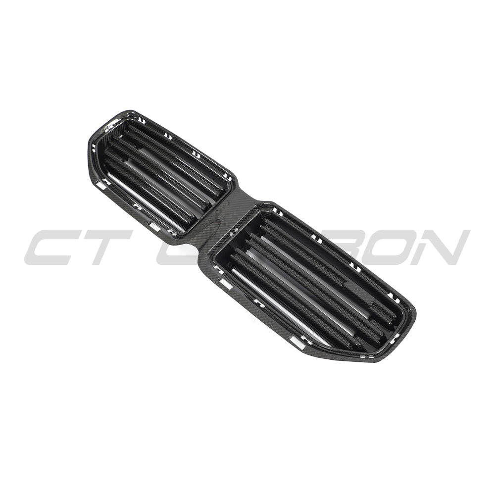 BMW M2 G87 2023+ Carbon Fibre Front Kidney Grille | CT Design Gloss Carbon Fiber Center/Centre Radiator Nose Grill, Front Bumper Intake Surround, OEM+ Styling Upgrade
