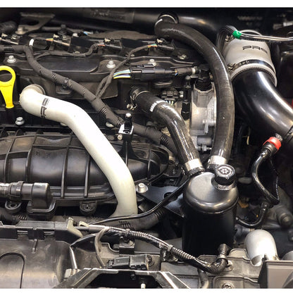 AIRTEC Motorsport Baffled Oil Catch Can/Catch Tank Kit for Ford Fiesta ST180 1.6 EcoBoost (Mk7) - Pro-Series Black, Silicone Hoses & Dipstick, Fits with AIRTEC Induction Shield
